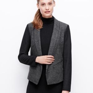 Ann Taylor Felted Wool Colorblock Jacket
